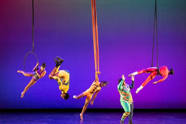 Aerial performers from the group Minty Fresh Circus