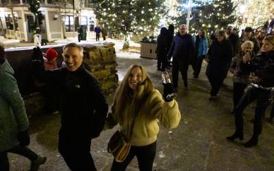 Revelers on Main Street in Breckenridge for a New Year