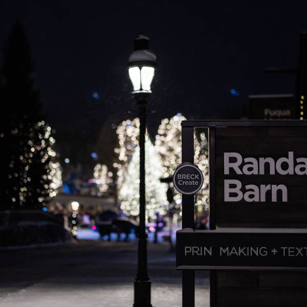 The Breckenridge Arts District Campus at night