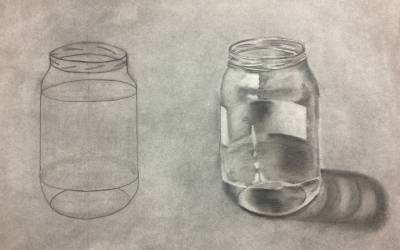 drawing of jars