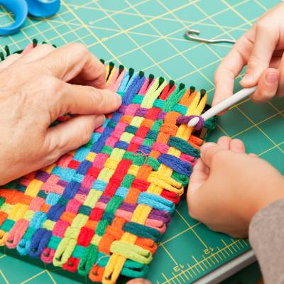 June Art Camp for children featuring textile crafts