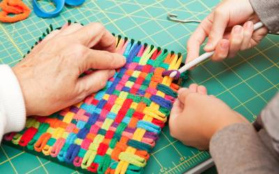 June Art Camp for children featuring textile crafts