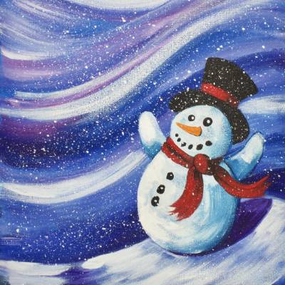 Paint a Mini Snowman Scene
