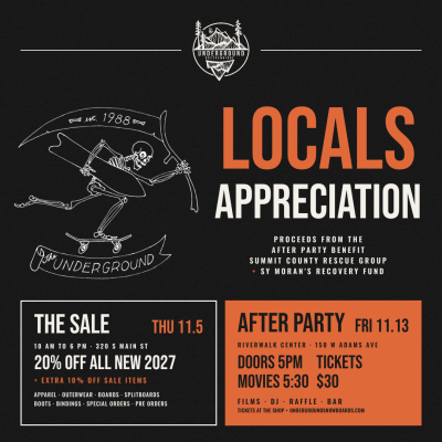 Underground Snowboards Locals Appreciation Day After Party 2026